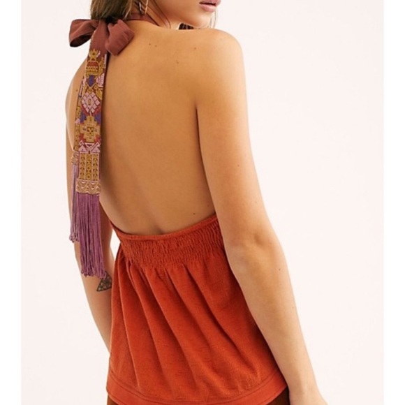 Free People Ooh La La Embroidered Halter Top - Picture 3 of 4